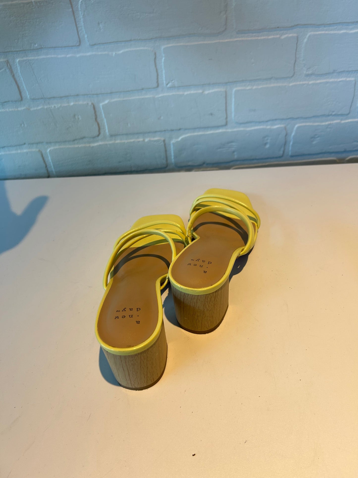 Sandals Heels Block By A New Day In Yellow, Size: 6