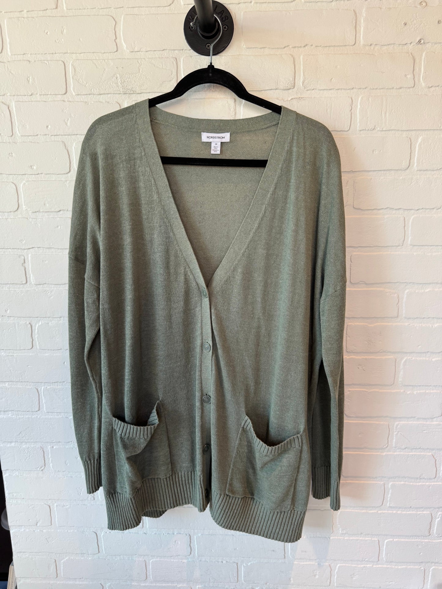 Sweater Cardigan By Nordstrom In Green, Size: 2x