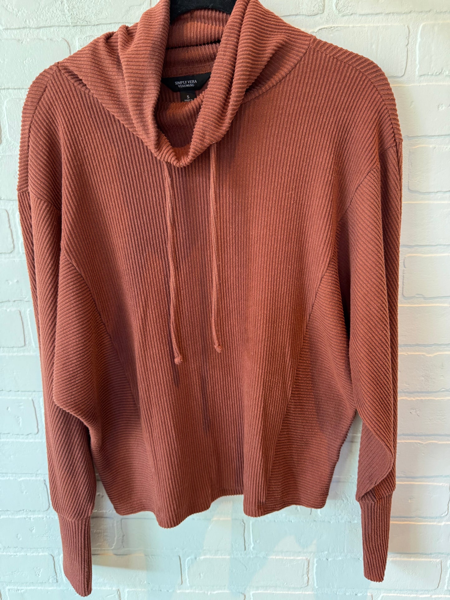 Top Long Sleeve By Simply Vera In Brown, Size: S