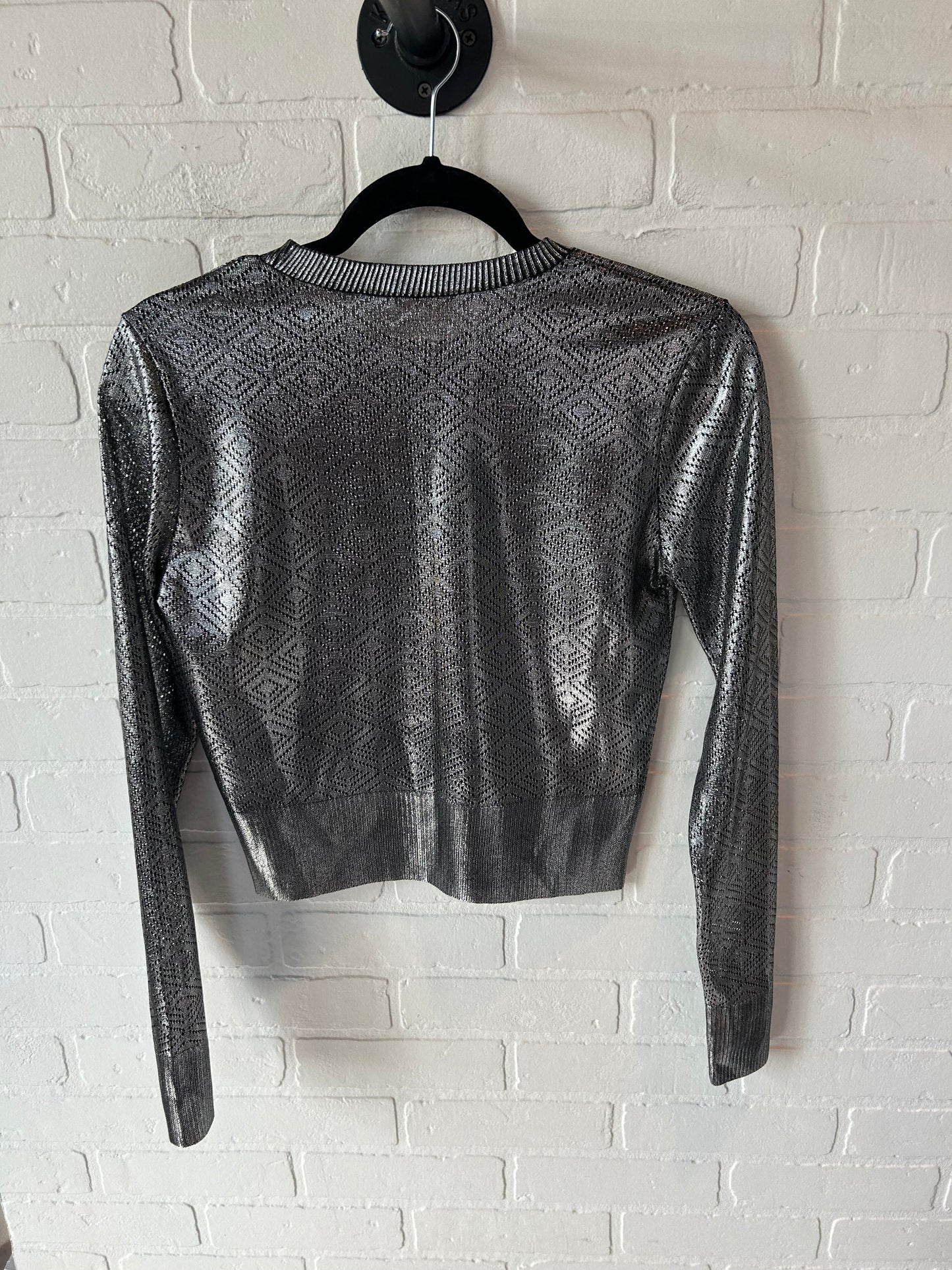 Top Long Sleeve By Zara In Silver, Size: S