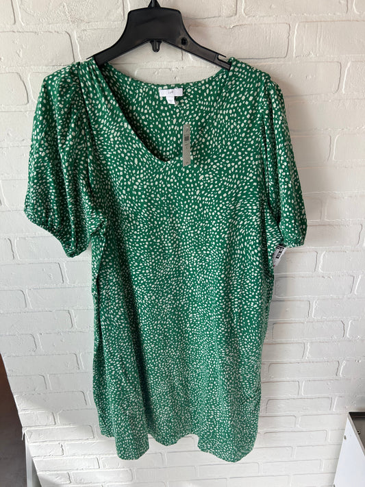 Dress Casual Midi By J. Jill In Green & White, Size: Xl