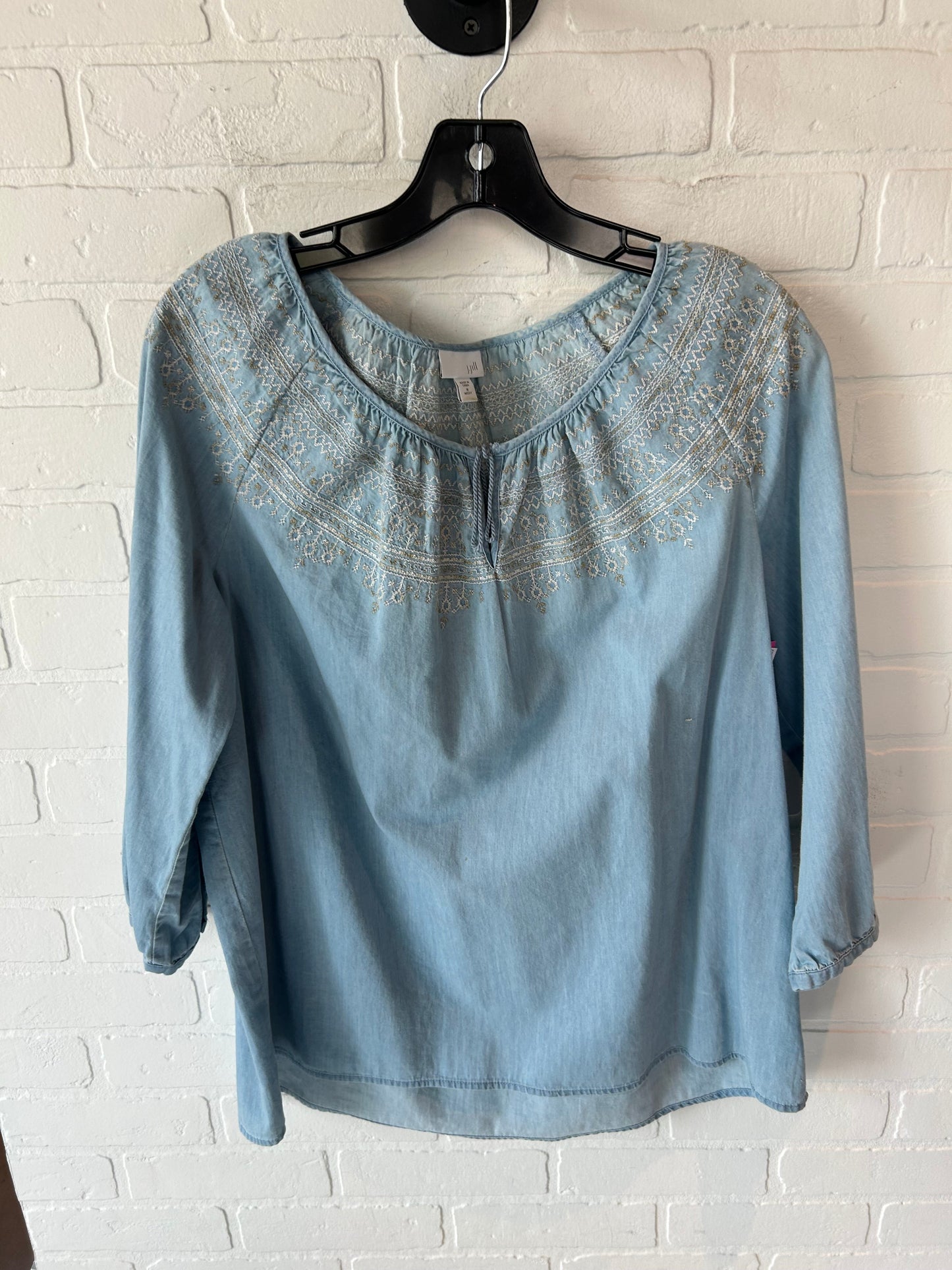 Top Long Sleeve By J. Jill In Blue Denim, Size: M