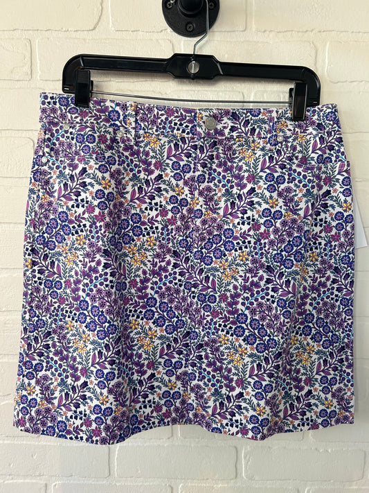 Skirt Mini & Short By Talbots In Purple & White, Size: 10p