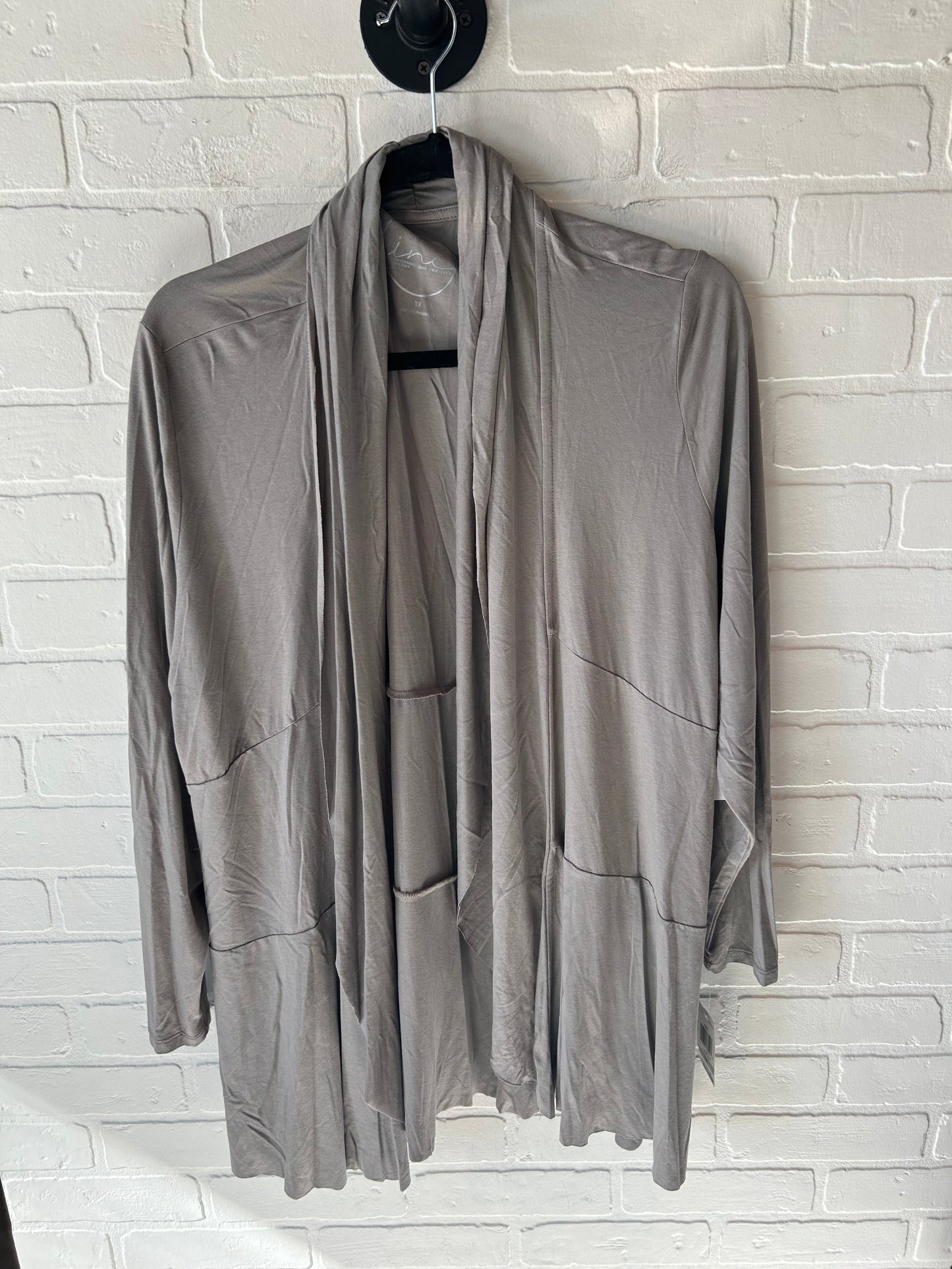 Cardigan By Inc In Taupe, Size: 1x