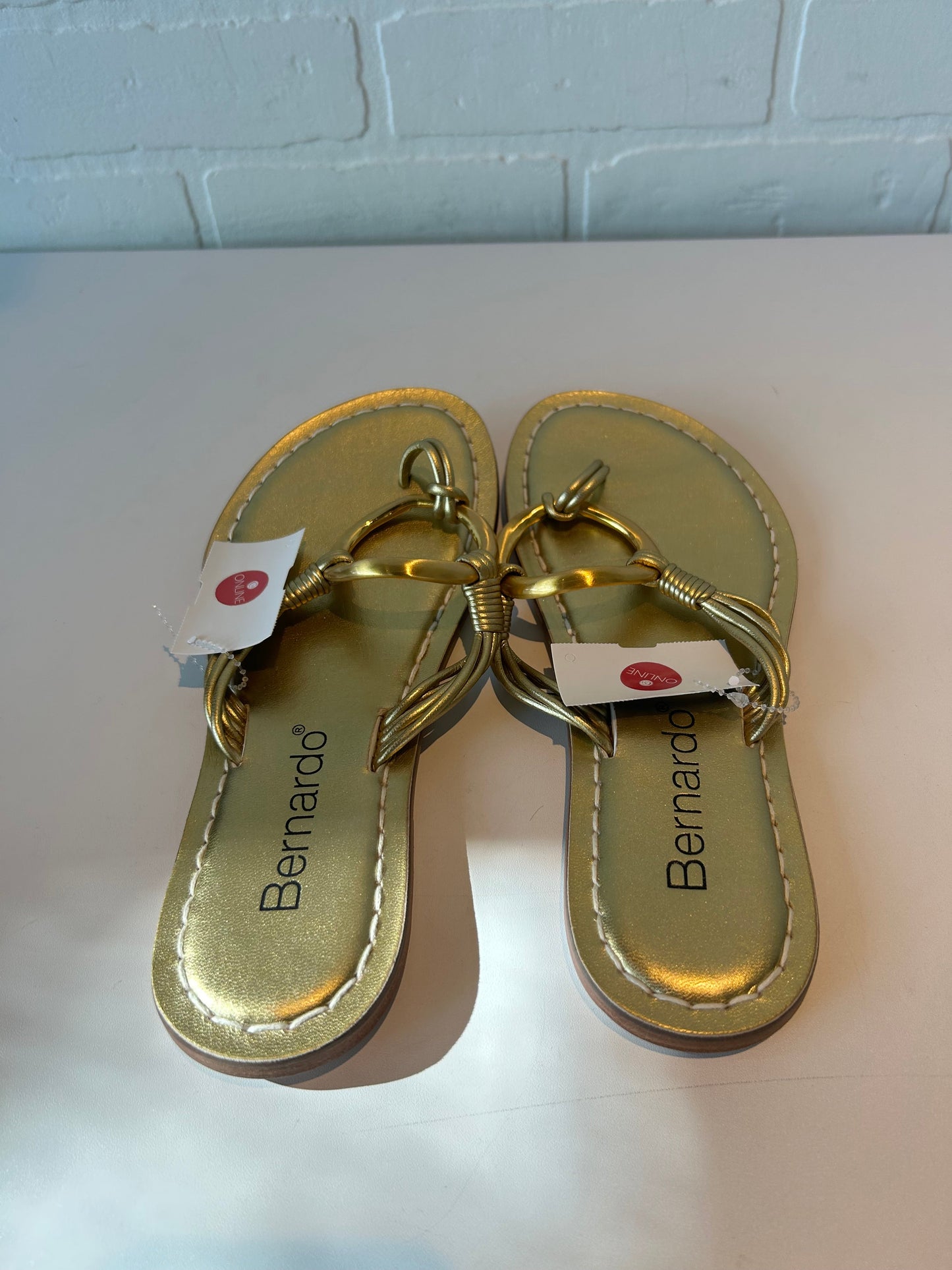 Sandals Flip Flops By Bernardo In Gold, Size: 8