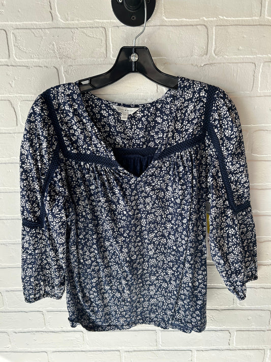 Top Long Sleeve By Lucky Brand In Blue & Cream, Size: S