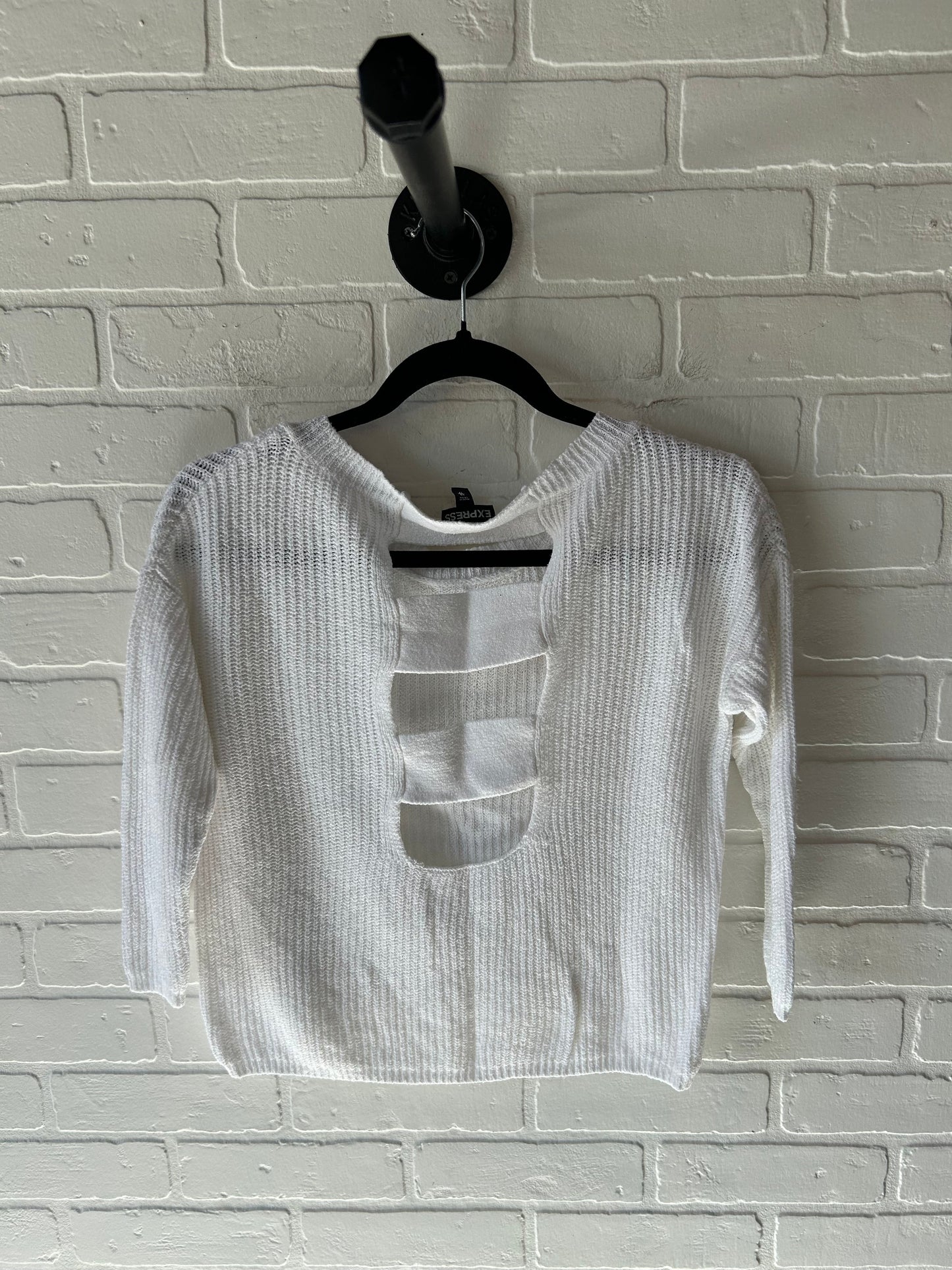 Sweater By Express In White, Size: Xs