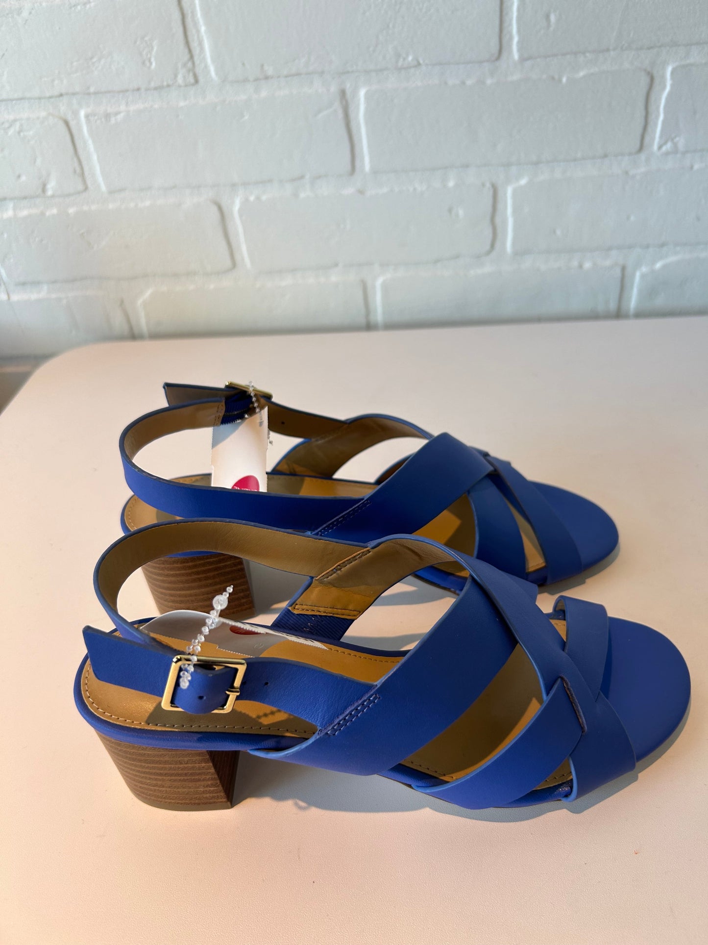 Sandals Heels Block By Talbots In Blue, Size: 7.5