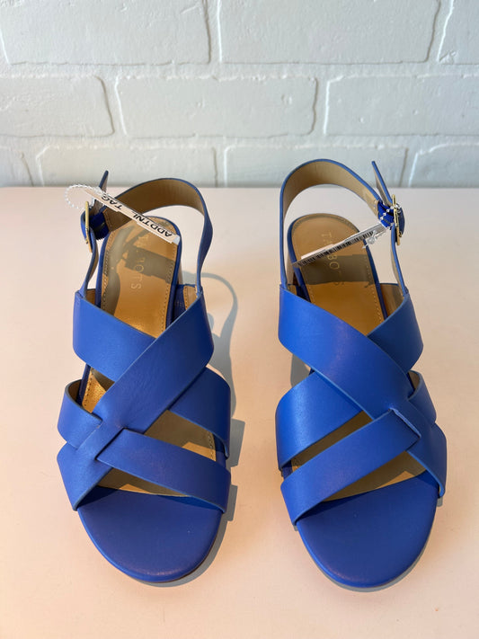 Sandals Heels Block By Talbots In Blue, Size: 7.5