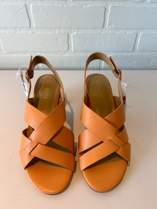 Sandals Heels Block By Talbots In Orange, Size: 7.5