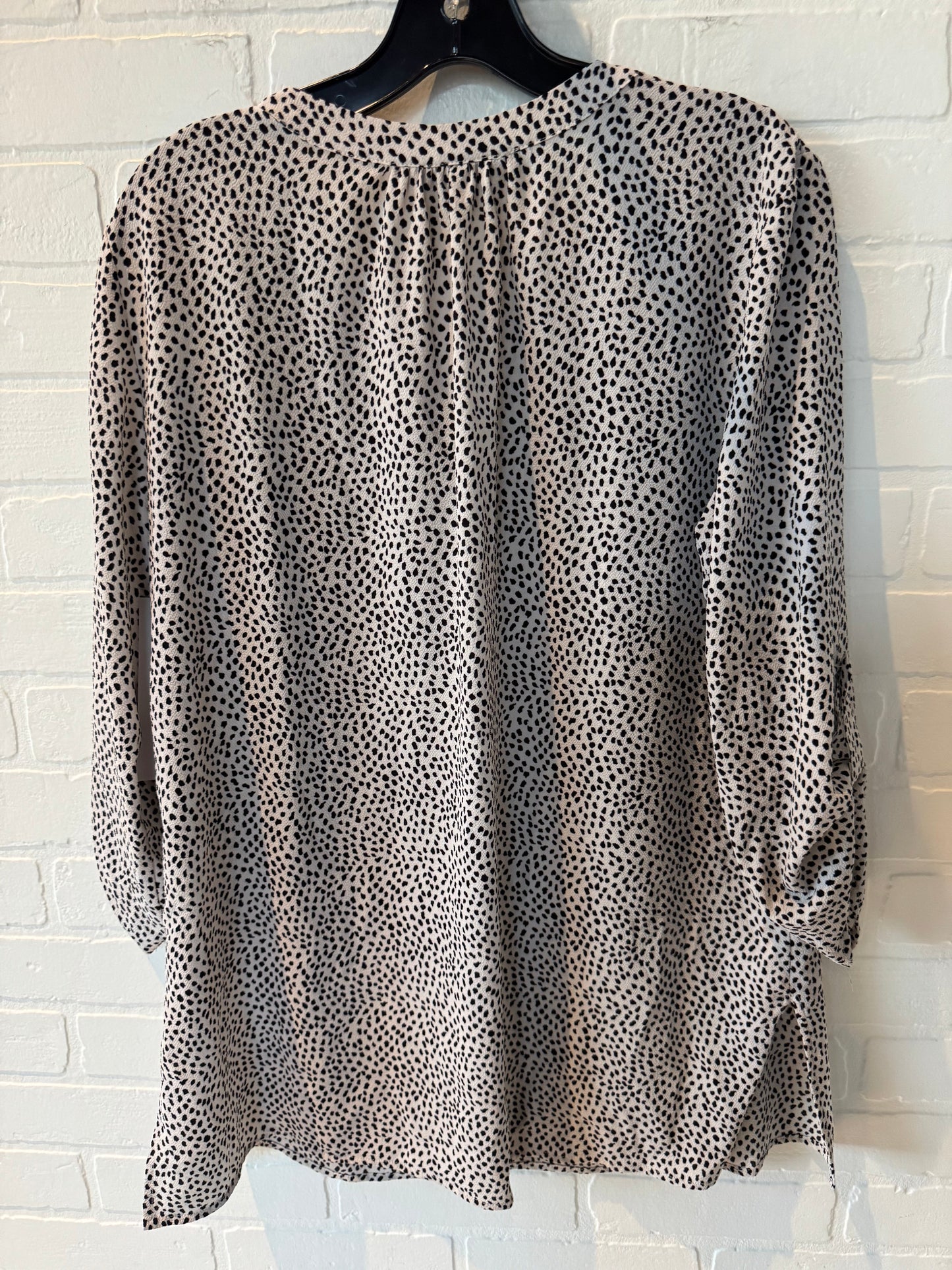 Top Long Sleeve By 41 Hawthorn In Black & Cream, Size: L