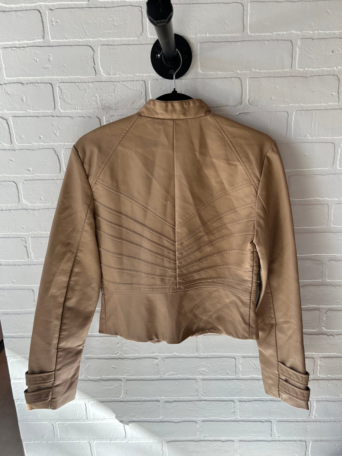 Jacket Moto By New York And Co In Tan, Size: S