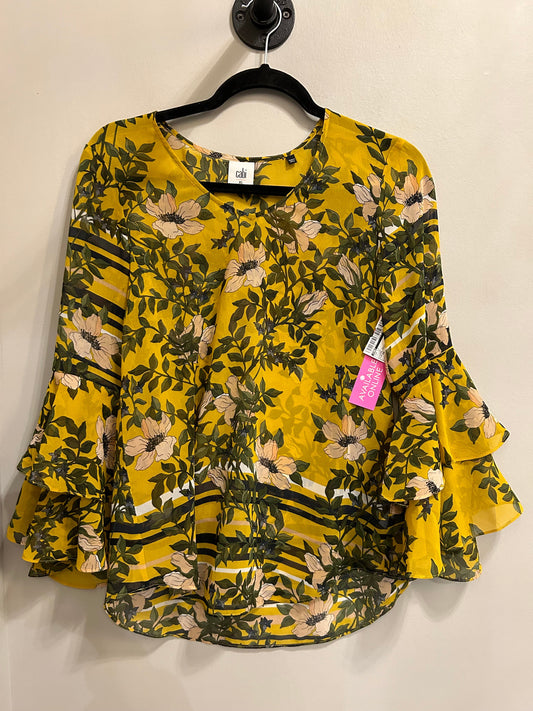 Top Long Sleeve By Cabi In Yellow, Size: Xs