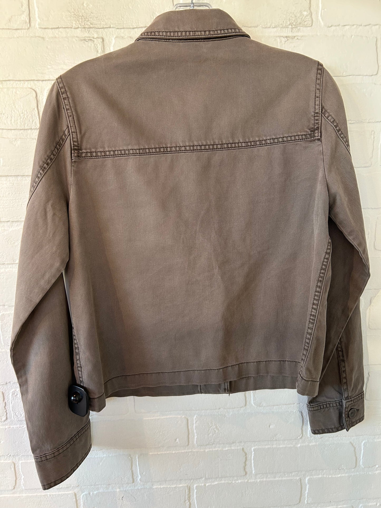 Jacket Denim By Nicole Miller In Tan, Size: S