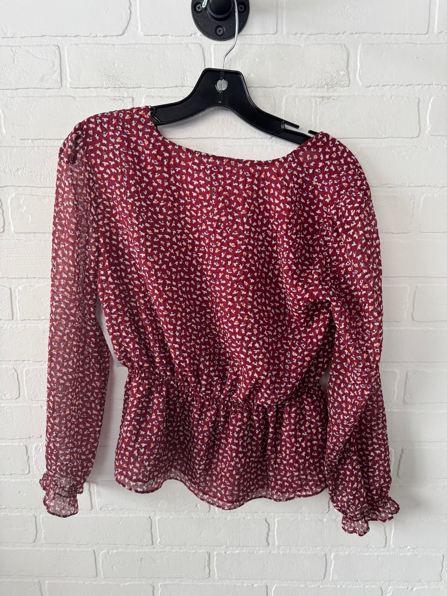 Top Long Sleeve By Madewell In Red, Size: Xs