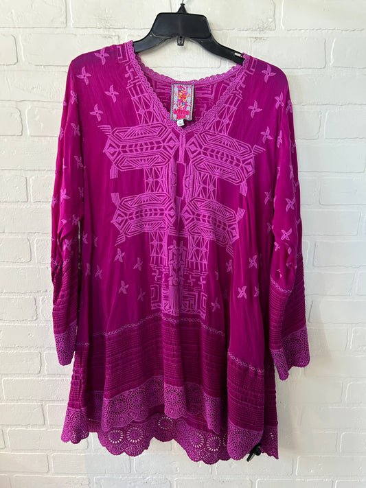 Tunic Long Sleeve By Johnny Was In Pink, Size: M