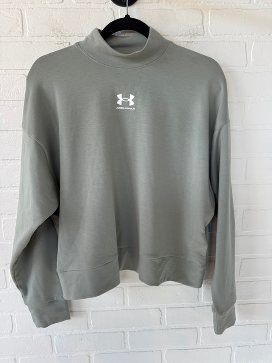 Athletic Top Long Sleeve Crewneck By Under Armour In Green, Size: S