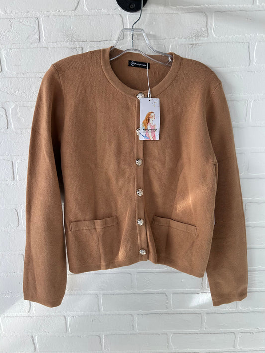 Sweater Cardigan By Clothes Mentor In Tan, Size: S