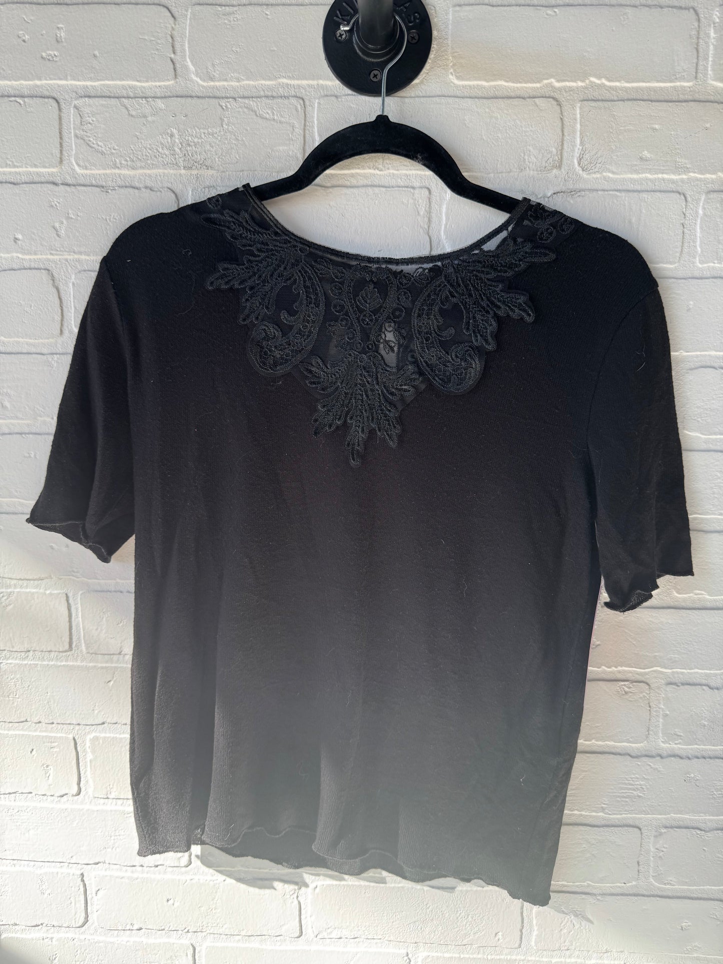 Sweater Short Sleeve By Zara In Black, Size: M