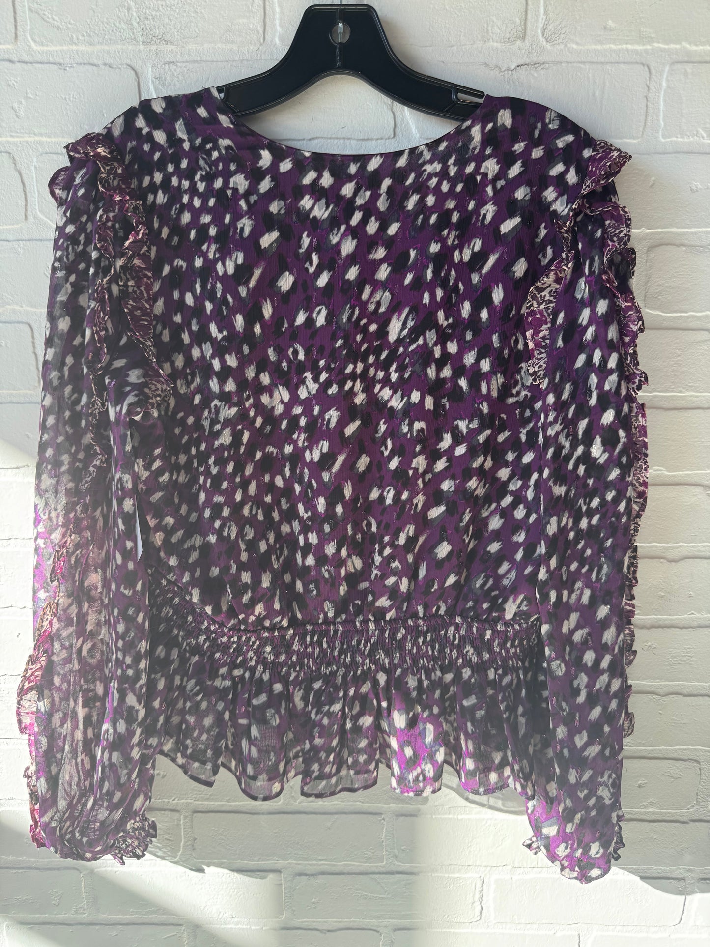 Top Long Sleeve By Express In Black & Purple, Size: M