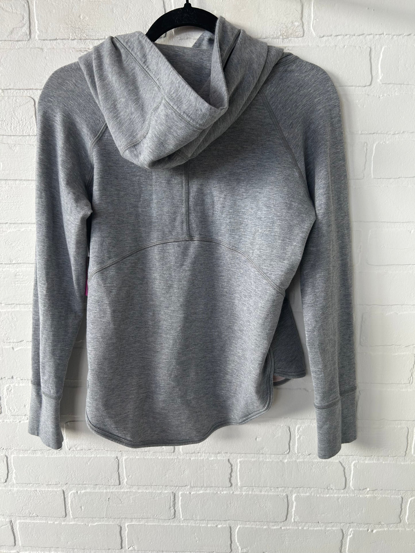 Athletic Top Long Sleeve Hoodie By Lululemon In Grey, Size: S