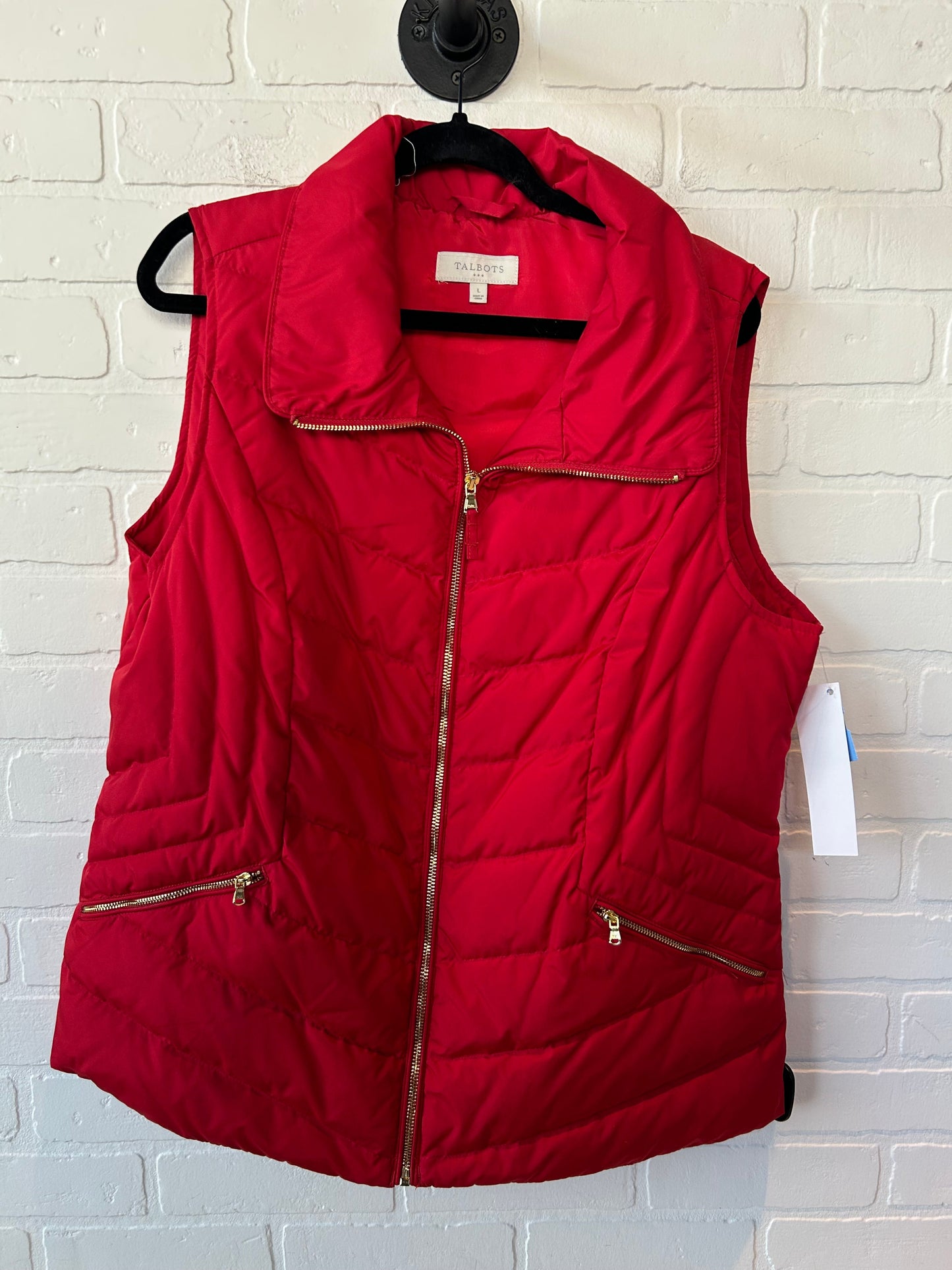 Vest Puffer & Quilted By Talbots In Red, Size: L