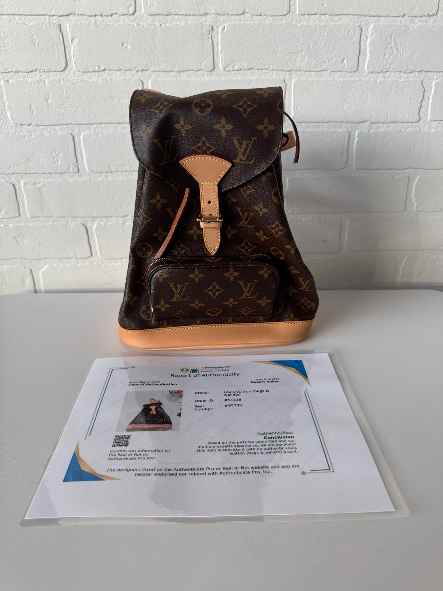 Backpack Luxury Designer By Louis Vuitton, Size: Small