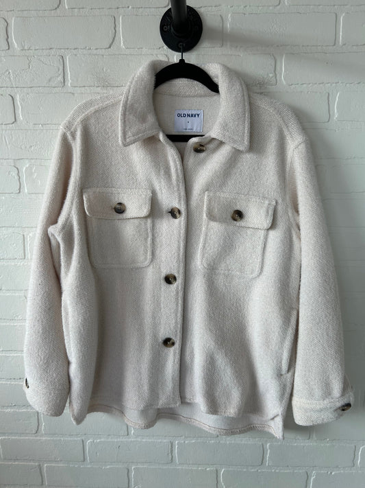 Jacket Shirt By Old Navy In Cream, Size: S