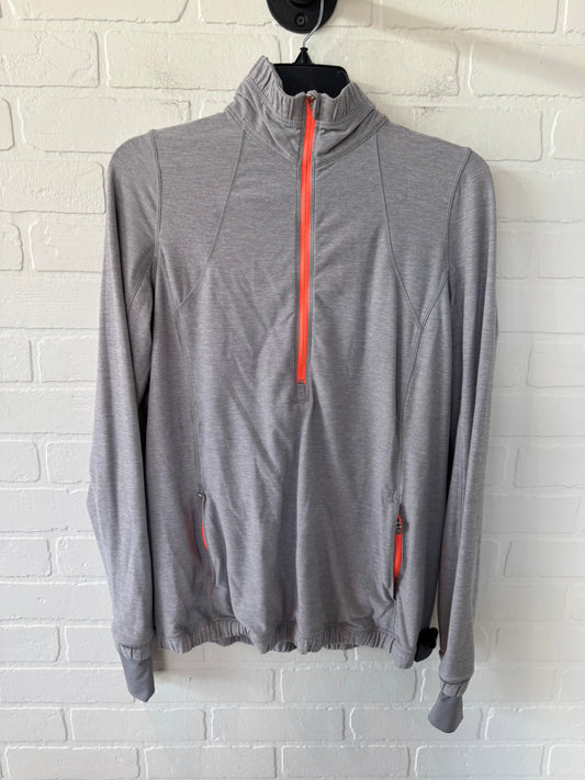 Athletic Top Long Sleeve Collar By Lululemon In Grey, Size: M