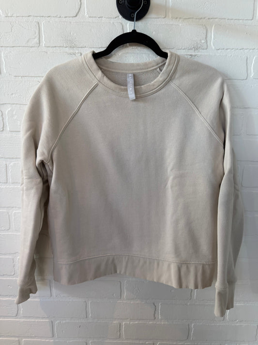 Athletic Sweatshirt Crewneck By Athleta In Cream, Size: S