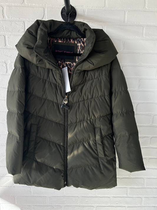 Coat Puffer & Quilted By Betsey Johnson In Green, Size: M