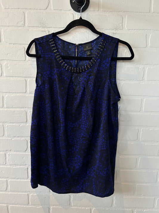 Top Sleeveless By Worthington In Black & Blue, Size: L