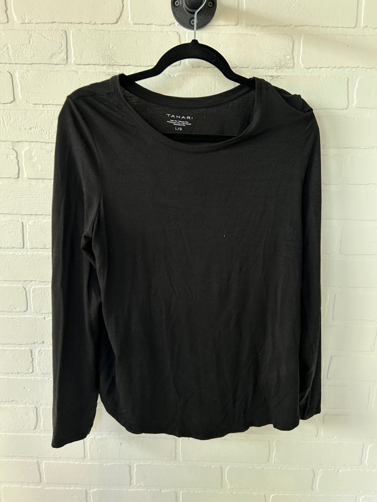 Top Long Sleeve Basic By Tahari By Arthur Levine In Black, Size: L