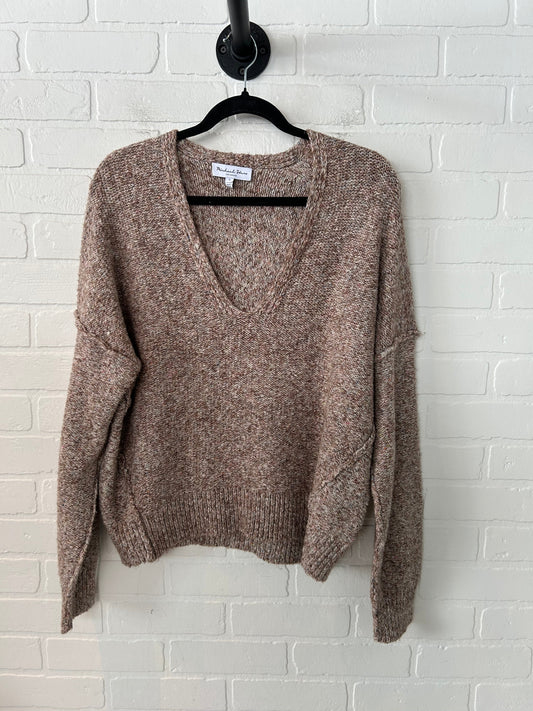 Sweater By Michael Stars In Brown & Cream, Size: S