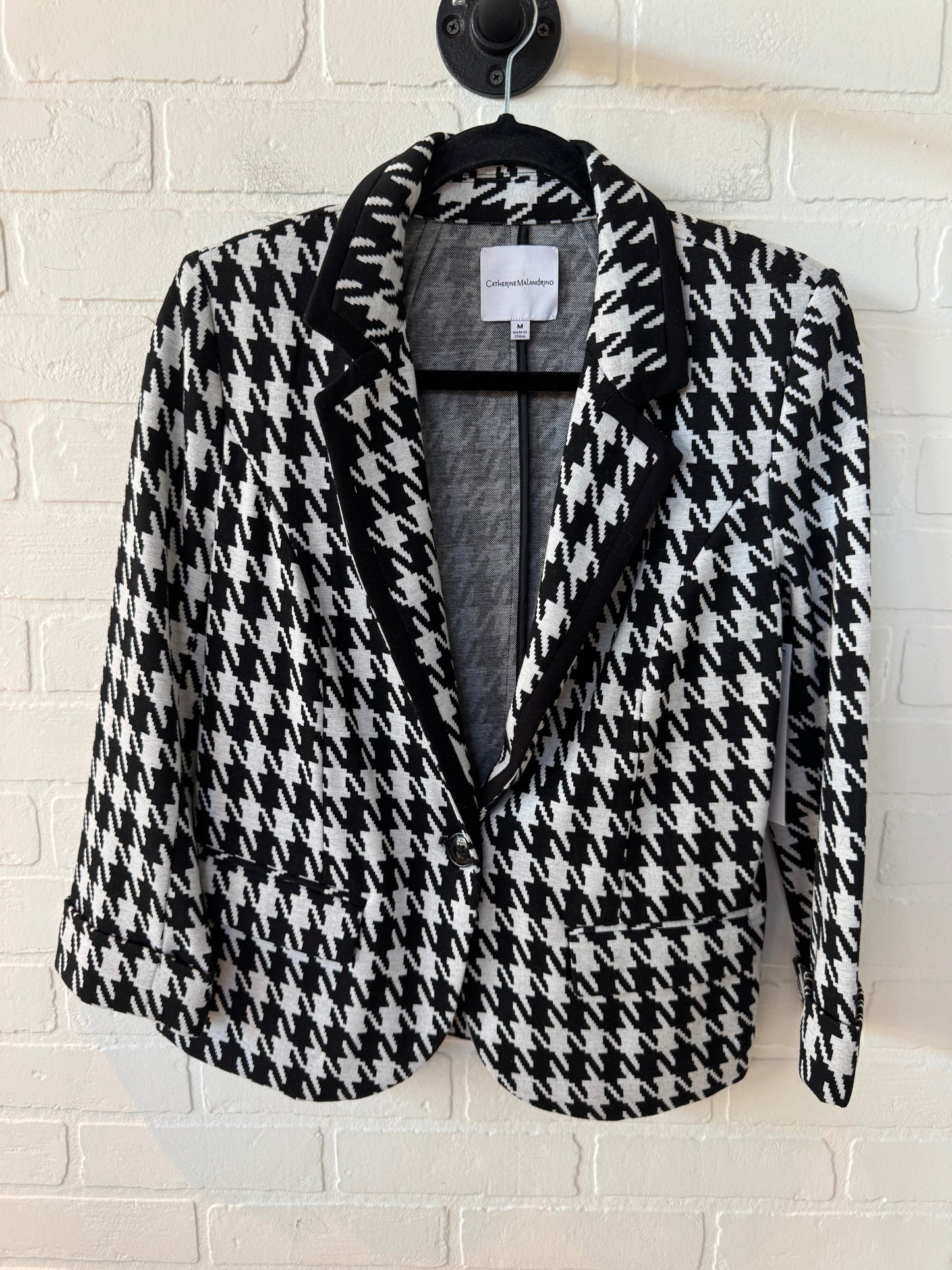 Blazer By Catherine Malandrino In Black & White, Size: M