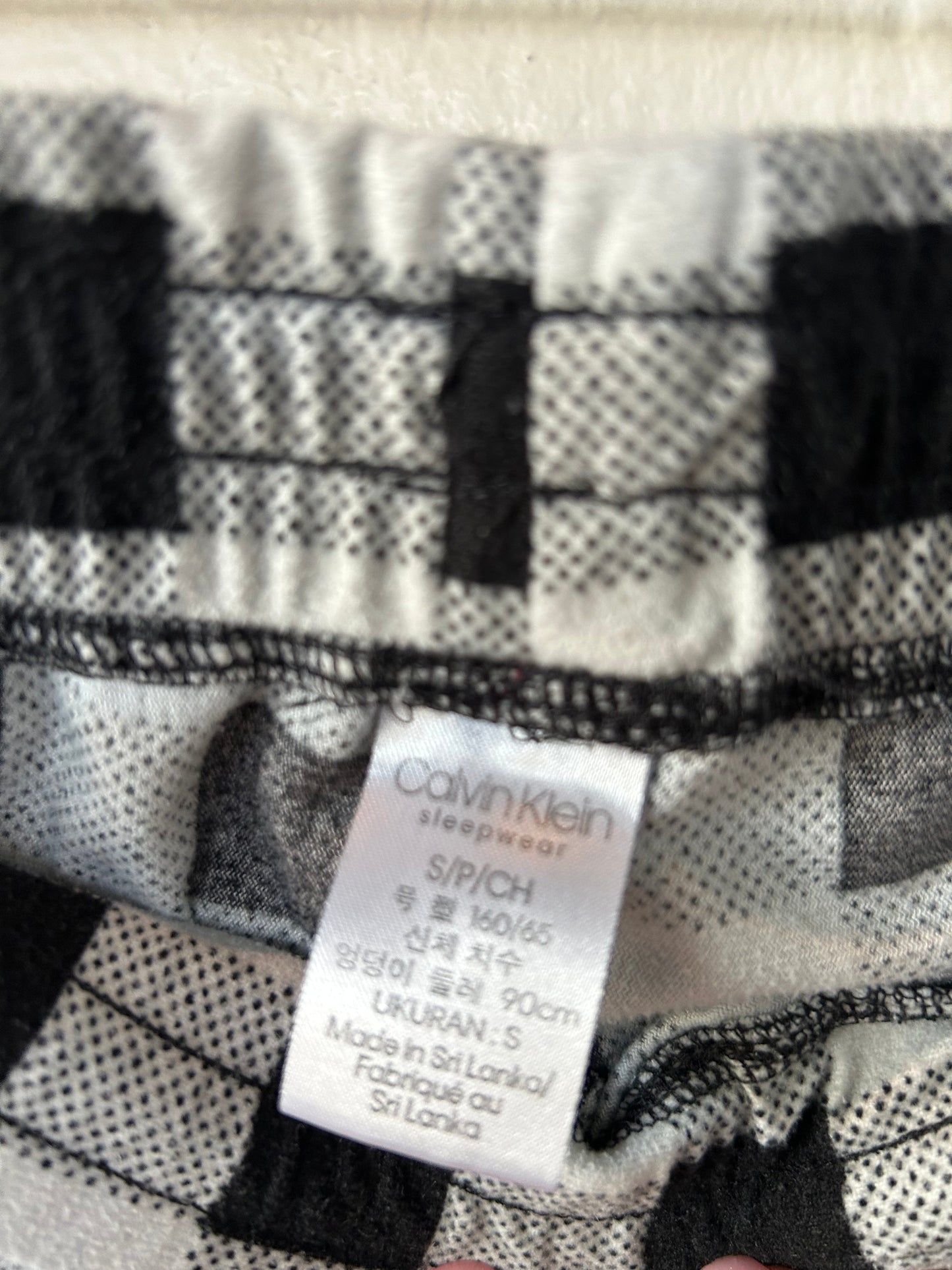 Pajama Pants By Calvin Klein In Black & White, Size: 4