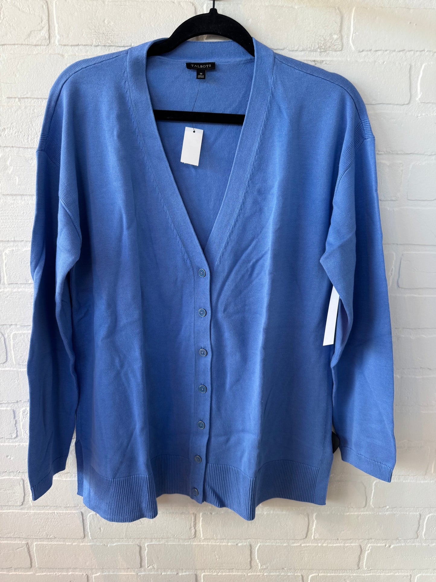 Sweater Cardigan By Talbots In Blue, Size: M