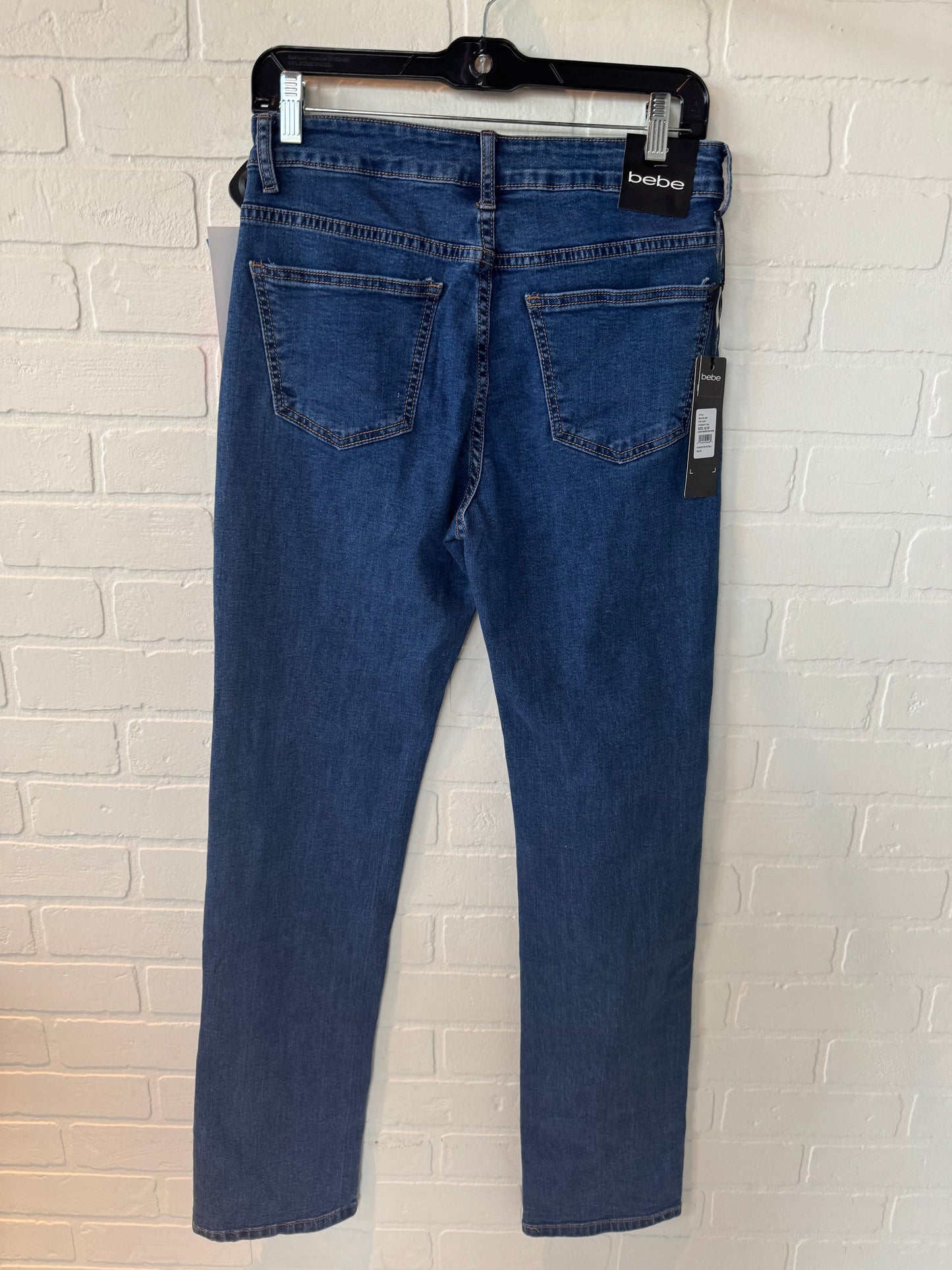 Jeans Straight By Bebe In Blue Denim, Size: 8