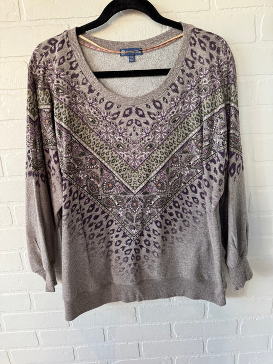 Sweatshirt Crewneck By Democracy In Brown & Purple, Size: 1x