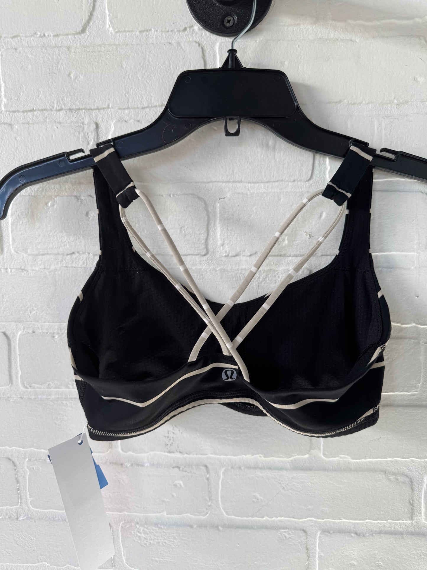 Athletic Bra By Lululemon In Black & Cream, Size: S