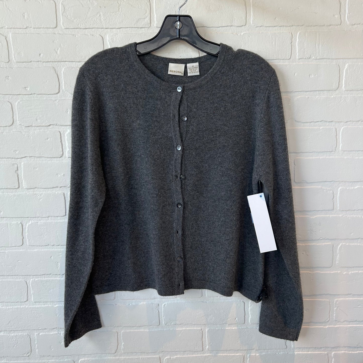 Sweater Cardigan Cashmere By Merona In Grey, Size: M