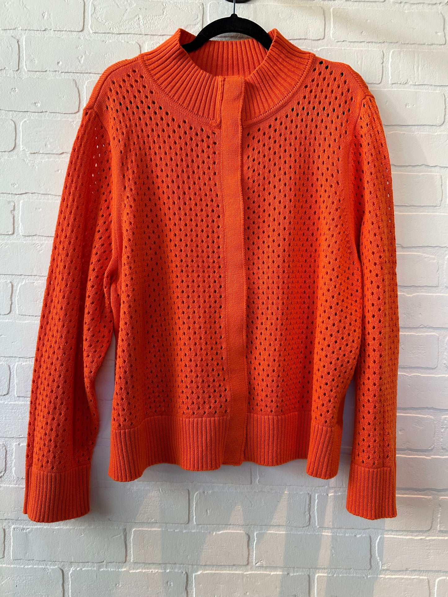 Sweater Cardigan By Talbots In Orange, Size: 3x