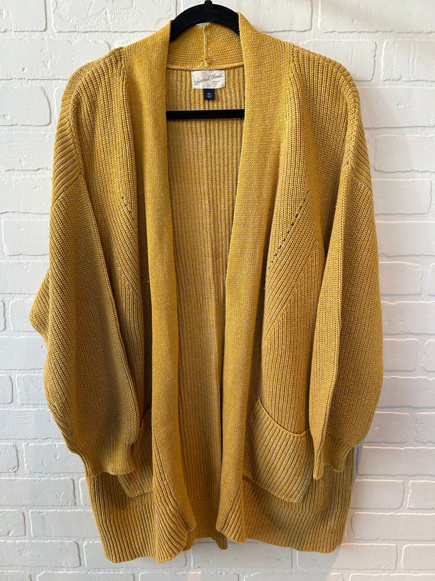 Sweater Cardigan By Universal Thread In Yellow, Size: Xxl