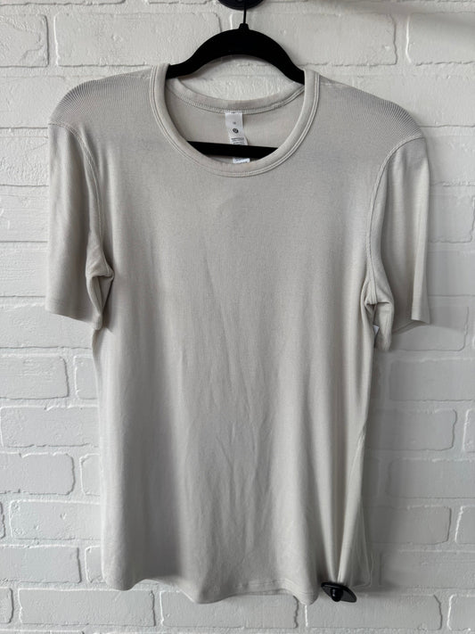 Athletic Top Short Sleeve By Lululemon In Cream, Size: M