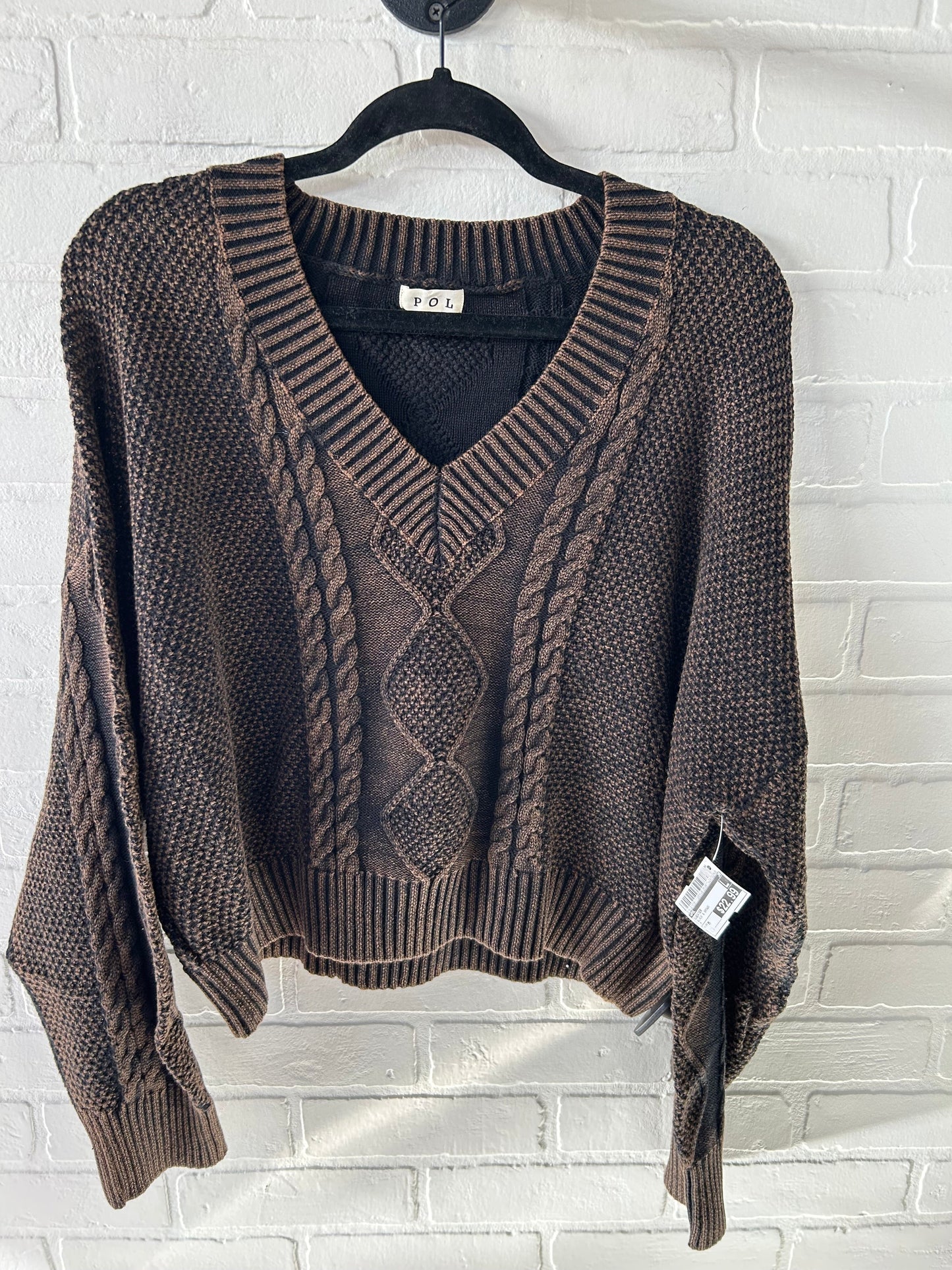 Sweater By Pol In Black & Brown, Size: M