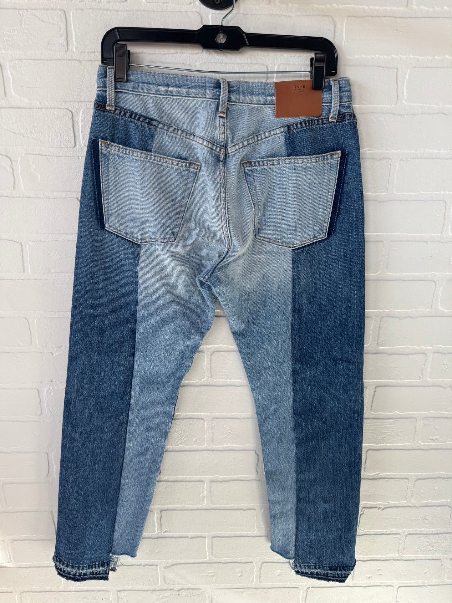 Jeans Straight By Frame In Blue Denim, Size: 4