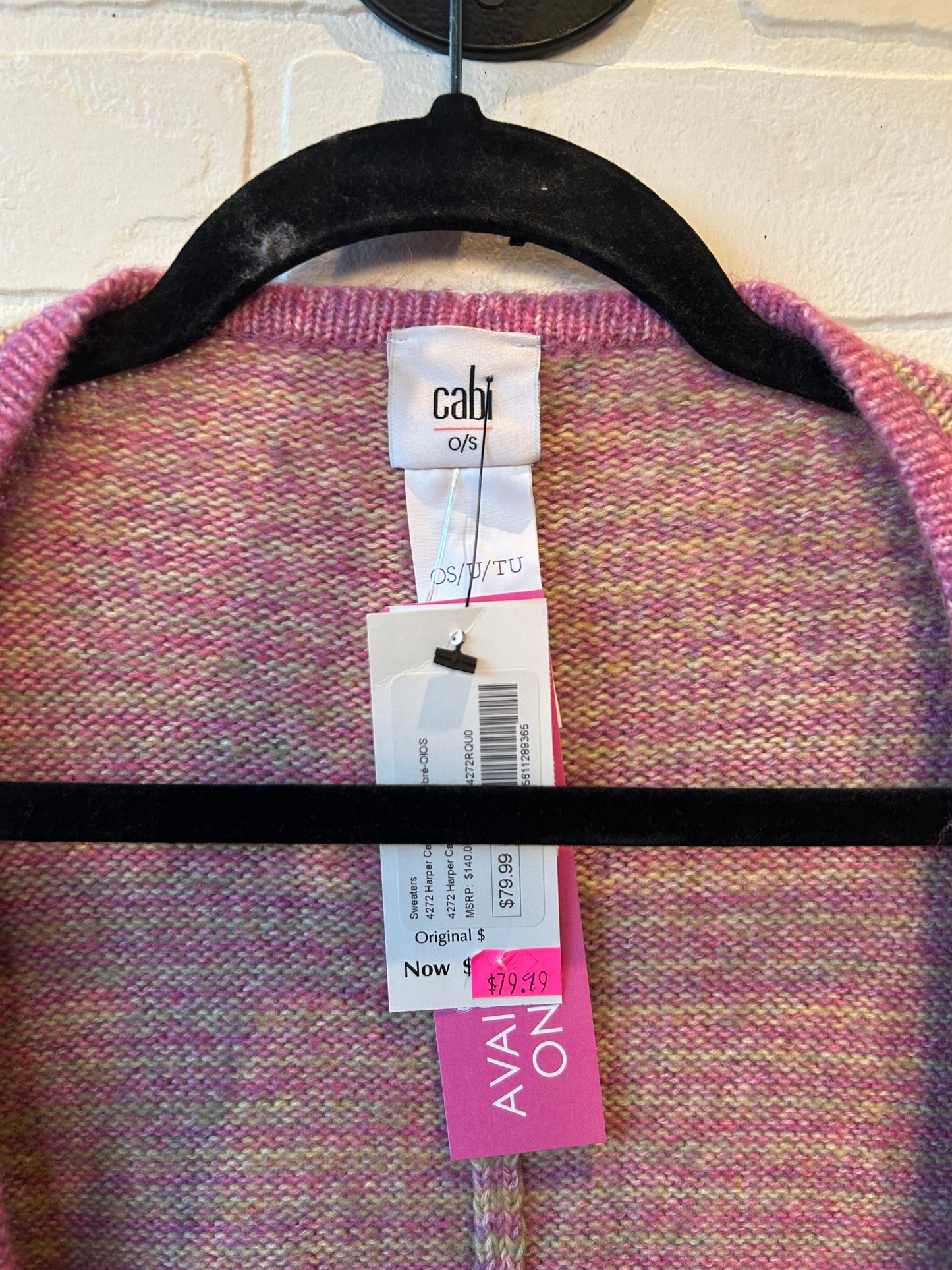 Sweater Cardigan By Cabi In Pink, Size: Osfm