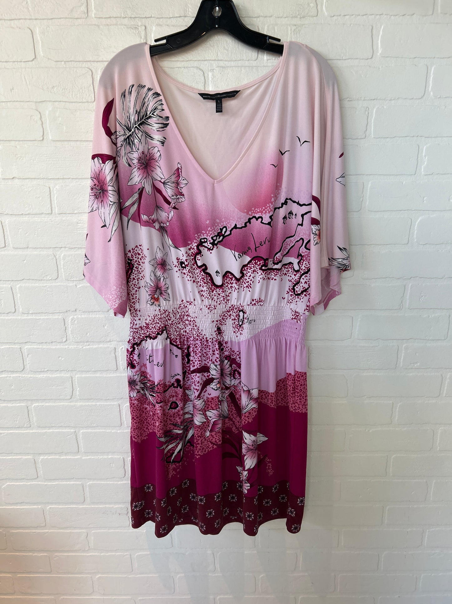 Dress Casual Short By White House Black Market In Black & Pink, Size: L