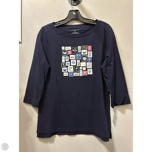 Top 3/4 Sleeve By Talbots In Navy, Size: Mp