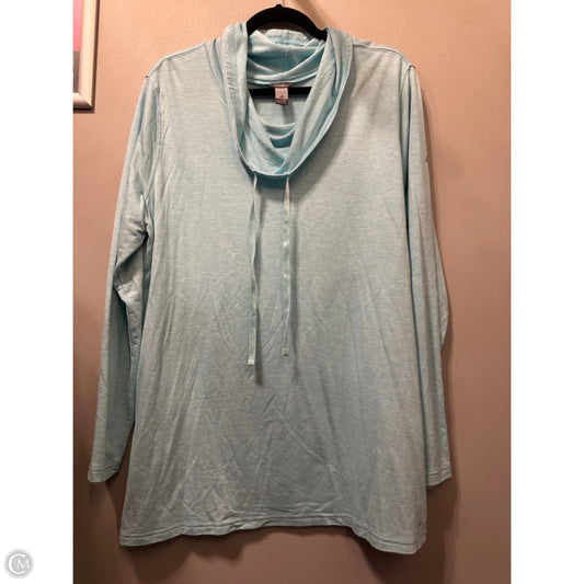 Athletic Top Long Sleeve Collar By Eddie Bauer In Blue, Size: 2x